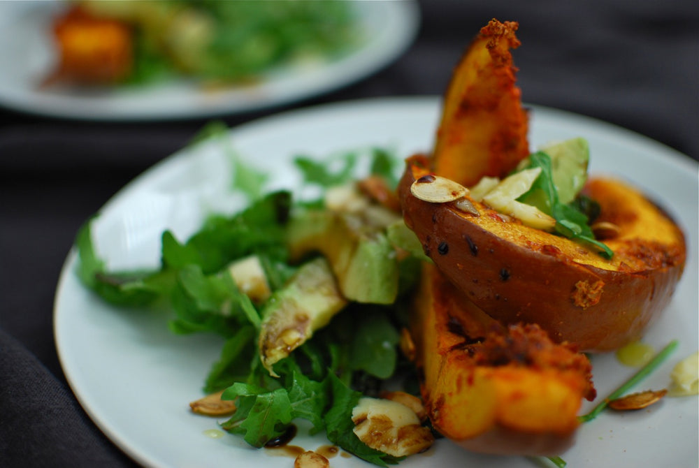 Recipe etc.: Harissa-Pumpkin-Seeds Roasted Pumpkin