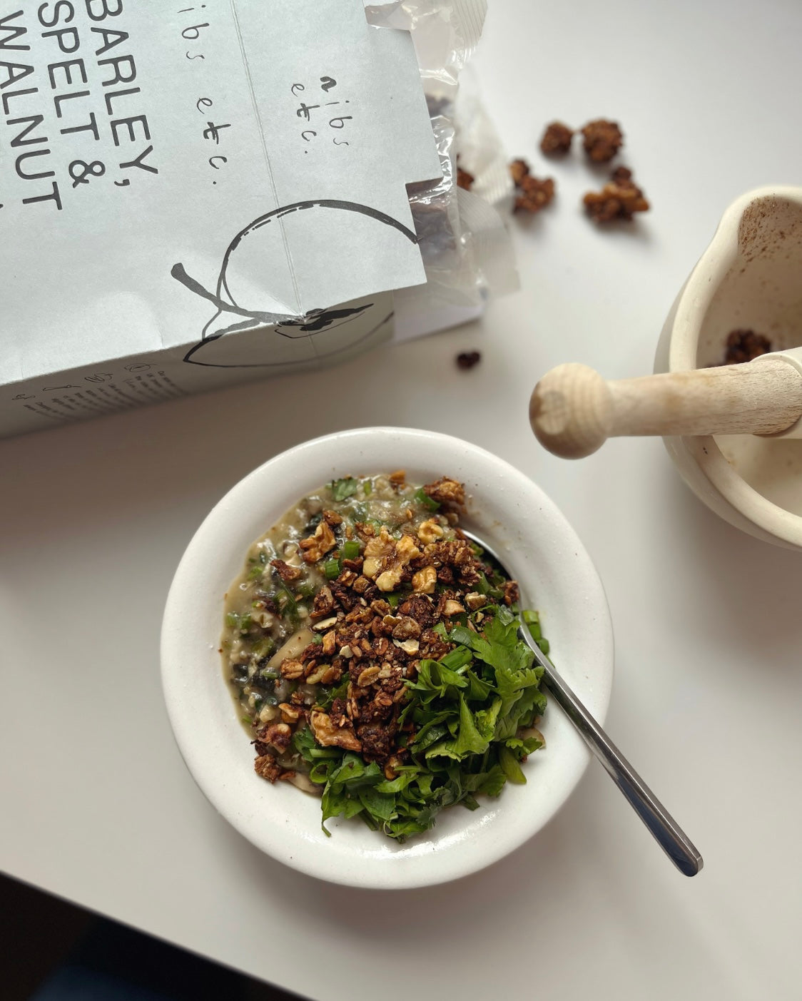 Recipe etc.: Miso Porridge with Mushrooms and Spring Onion